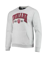 Men's League Collegiate Wear Heathered Gray Indiana Hoosiers Upperclassman Pocket Pullover Sweatshirt