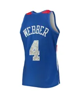 Men's Mitchell & Ness Chris Webber Blue Washington Bullets 1996-97 Hardwood Classics 75th Anniversary Diamond Swingman Jersey