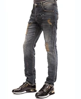 Ron Tomson Men's Modern Sepia Denim Jeans