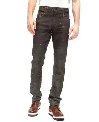 Ron Tomson Men's Modern Waxed Denim Jeans