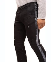 Ron Tomson Men's Modern Splattered Stripe Jeans