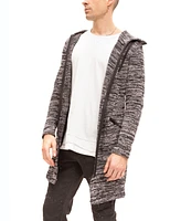 Ron Tomson Men's Modern Hooded Long Knit Sweater