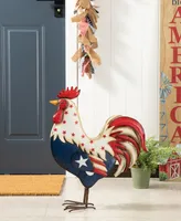 Glitzhome Patriotic Rooster Porch Decor