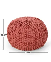 Nahunta Modern Knitted Round Pouf