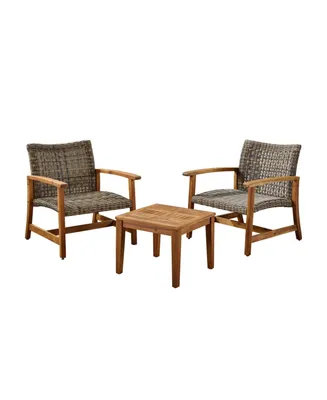 Hampton Outdoor Wicker Club Chairs and Side Table Set