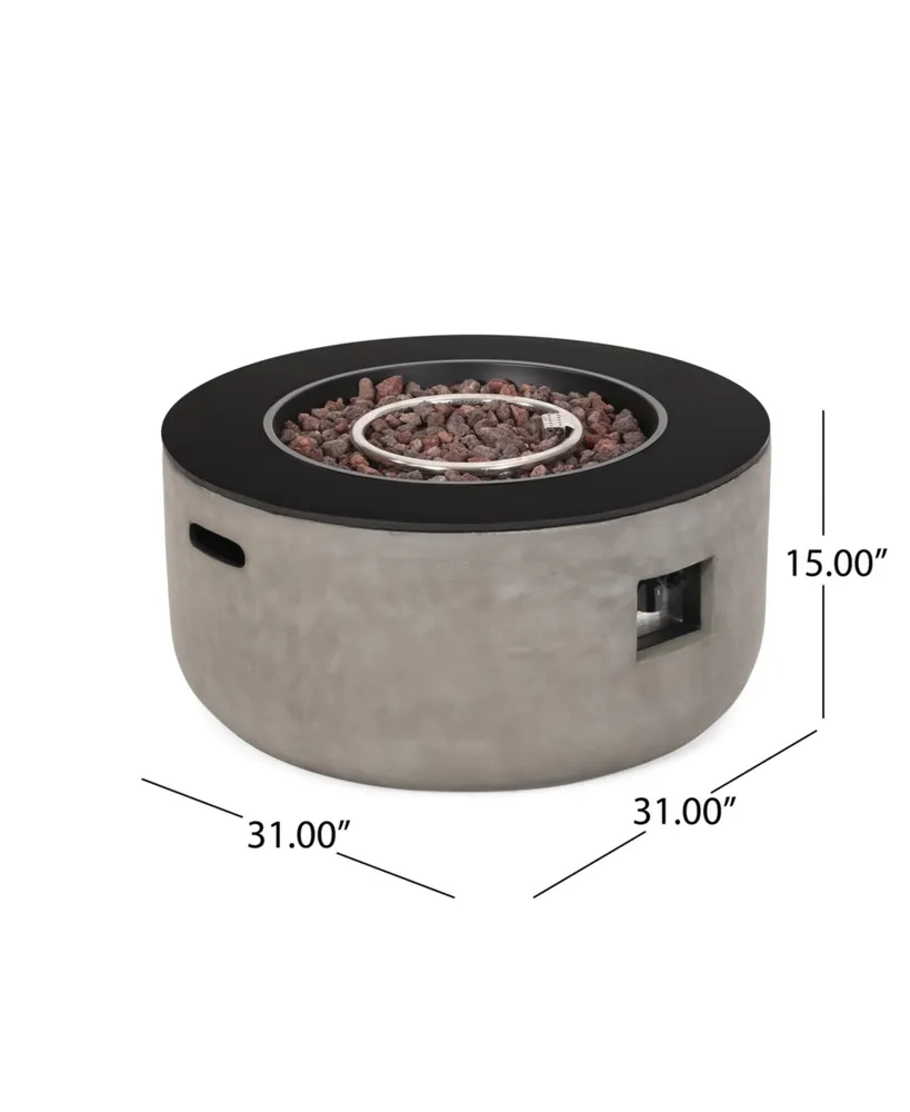 Adio Outdoor Modern Circular Fire Pit with Tank Holder