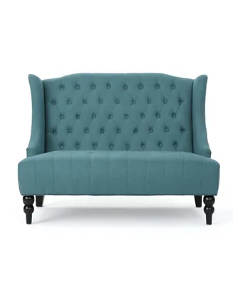 Leora Contemporary Tufted Wingback Loveseat