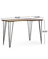 Cuthbert Modern Industrial Handcrafted Wood Desk with Hairpin Legs