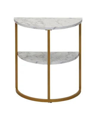 Half-Moon Marble Modern End Table