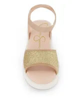 Jessica Simpson Little Girls Elastic Strap Sandal - Gold