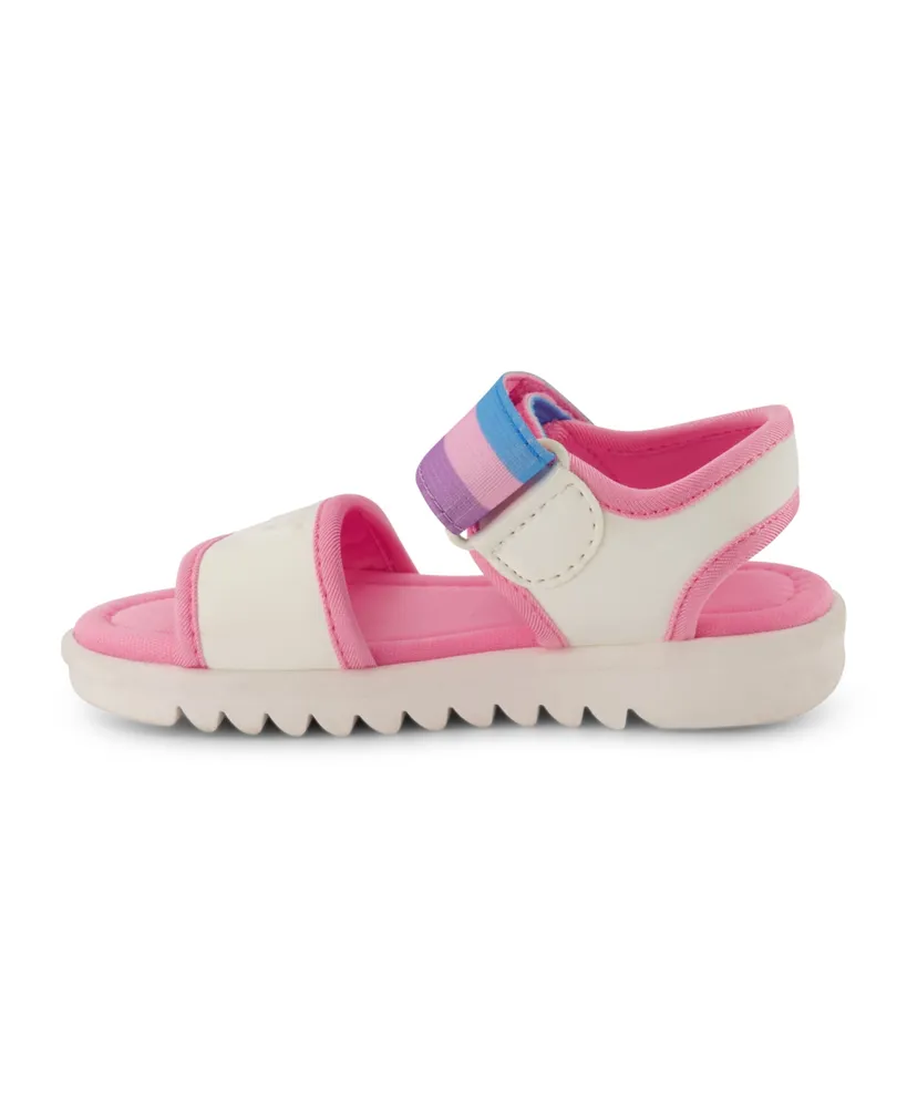 Dkny Toddler Girls Elastic Strap Pop Logoing Flat Sandals