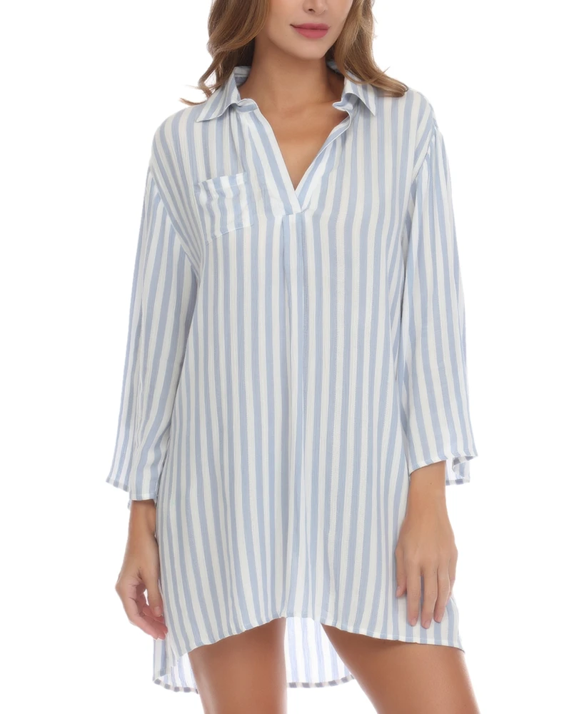 Raviya Women's Striped Swim Cover-Up Tunic