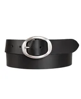 Lucky Brand Women's Oval Center Bar Buckle Leather Belt