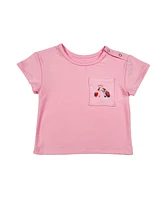 Baby Boys and Girls Short Sleeve Print Pocket T-shirt