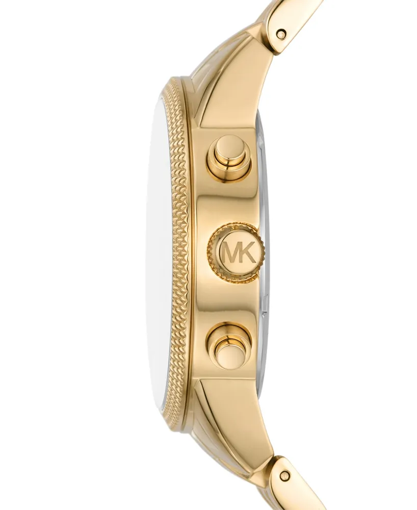Michael Kors Men's Hutton Chronograph Gold-Tone Stainless Steel Bracelet Watch 43mm - Gold