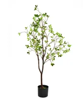 Vickerman 48" Artificial Potted Milan Leaf Tree