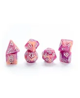 Aether Raspberry and Cream Dice Set, 8 Pieces