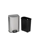 Honey Can Do Stainless Steel Step Trash Cans with Lid, Set of 2 - Silver