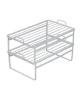 Stackable Shelves for Cabinets, Set of 2