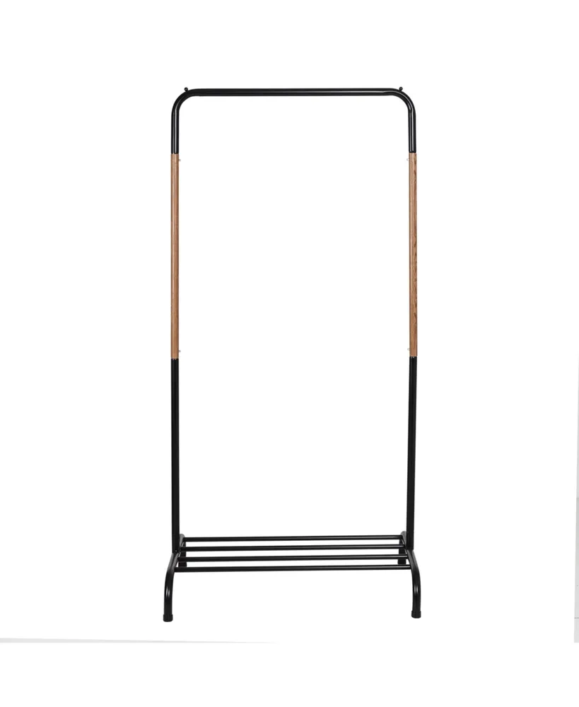 Honey Can Do Shoe Shelf and Hanging Bar for Clothes with Single Garment Rack