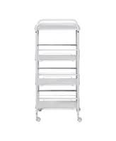 4 Tier Slim Rolling Cart with Drawers