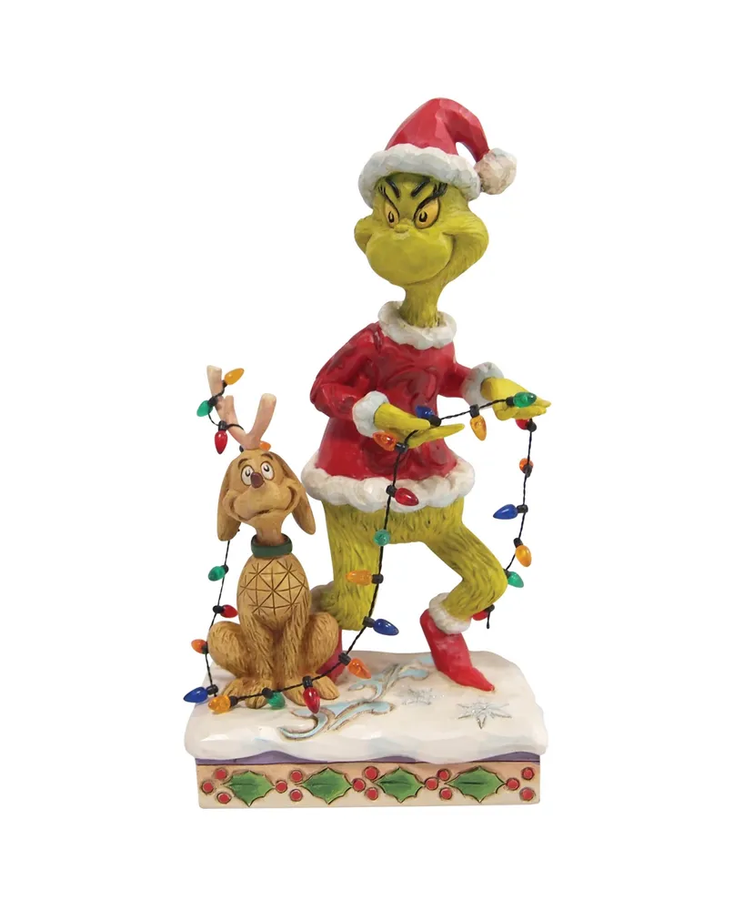 Grinch and Max Wrapped in Light Figurine