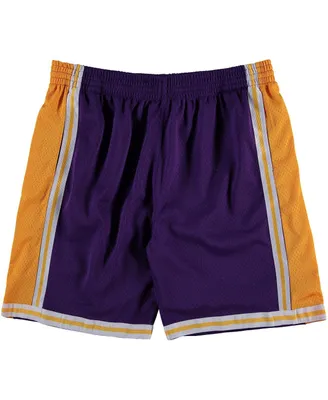 Men's Mitchell & Ness Purple Los Angeles Lakers Big and Tall Hardwood Classics Swingman Shorts