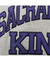 Men's Mitchell & Ness Jason Williams Heather Gray Sacramento Kings Big and Tall Name Number Pullover Hoodie