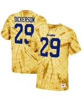 Men's Mitchell & Ness Eric Dickerson Gold Los Angeles Rams Tie-Dye Retired Player Name and Number T-shirt