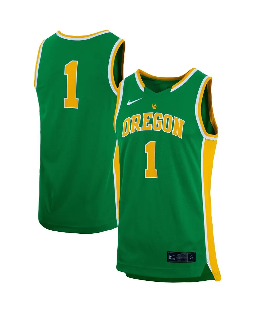 Men's Nike #1 Green Oregon Ducks Replica Team Basketball Jersey