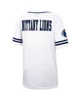 Men's Colosseum White and Navy Penn State Nittany Lions Free Spirited Baseball Jersey