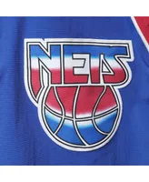 Men's Mitchell & Ness Blue New Jersey Nets Hardwood Classics Authentic Warm-Up Raglan Full-Zip Jacket