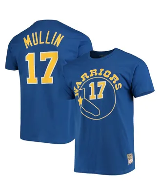 Men's Mitchell & Ness Chris Mullin Royal Golden State Warriors Hardwood Classics Name and Number Team T-shirt