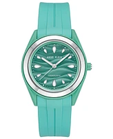 Anne Klein Women's Pastel Green Solar Ocean Work Plastic Metal Watch, 38.5mm