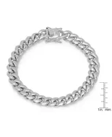 Steeltime Men's Stainless Steel Miami Cuban Chain Link Style Bracelet with 10mm Box Clasp Bracelet