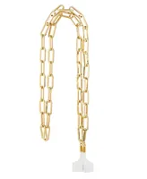 Anne Klein Women's Apple Airpod -Tone Metal Chain