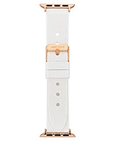 Anne Klein Women's White Textured Silicone Band designed for Apple Watch 42mm (Series 1-3 only) & 44/45/46/49mm (Ultra & Ultra 2)