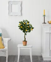 Lemon Artificial Tree in Decorative Planter, 28"