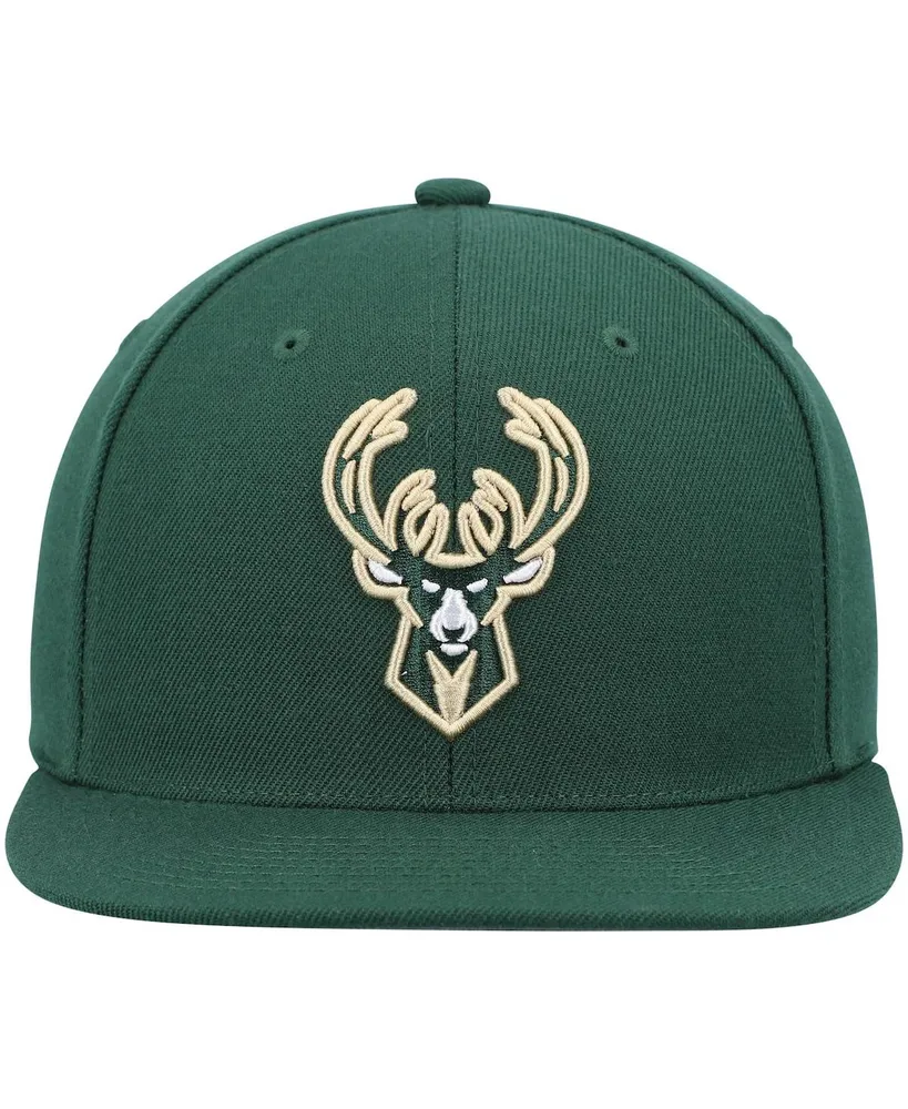 Men's Mitchell & Ness Hunter Green Milwaukee Bucks Ground 2.0 Snapback Hat