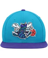 Men's Mitchell & Ness Teal and Purple Charlotte Hornets Hardwood Classics Team Two-Tone 2.0 Snapback Hat