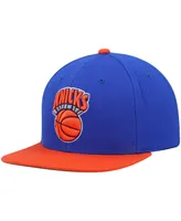 Men's Mitchell & Ness Blue and Orange New York Knicks Hardwood Classics Team Two-Tone 2.0 Snapback Hat