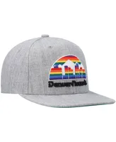 Men's Mitchell & Ness Heathered Gray Denver Nuggets Hardwood Classics Team 2.0 Snapback Hat