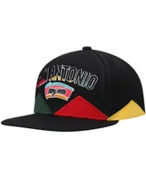 Men's Mitchell & Ness Black San Antonio Spurs Hardwood Classics Black History Month Snapback Hat