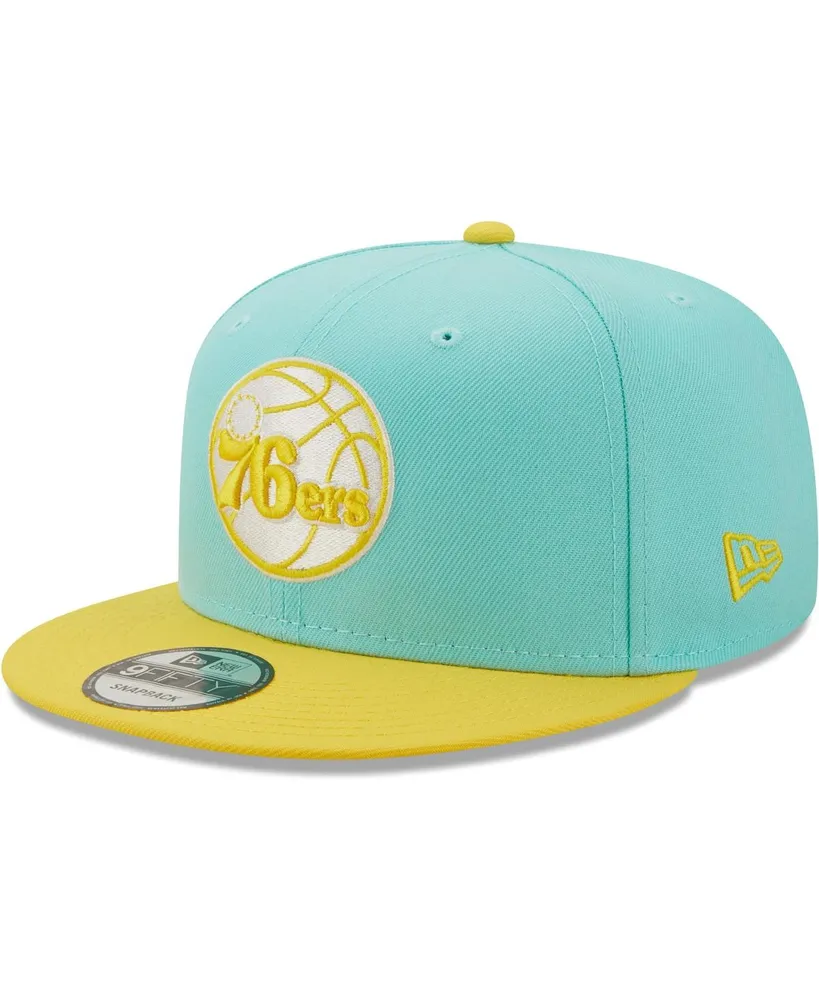 Men's New Era Turquoise, Yellow Philadelphia 76Ers Color Pack 9Fifty Snapback Hat