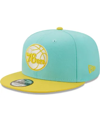 Men's New Era Turquoise, Yellow Philadelphia 76Ers Color Pack 9Fifty Snapback Hat