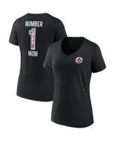 Women's Fanatics Black Pittsburgh Steelers Team Mother's Day V-Neck T-shirt