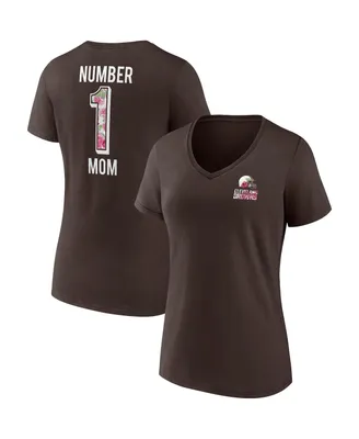 Women's Fanatics Brown Cleveland Browns Team Mother's Day V-Neck T-shirt