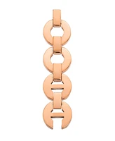 Anne Klein Women's Rose Gold-Tone Alloy Metal Round Link Bracelet designed for Apple Watch 42mm (Series 10) & 38/40/41mm - Rose Gold