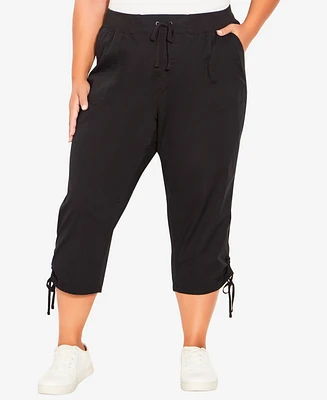 Avenue Plus Cotton Cinch Capri Pants