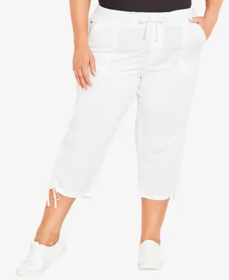 Avenue Plus Cotton Cinch Capri Pants